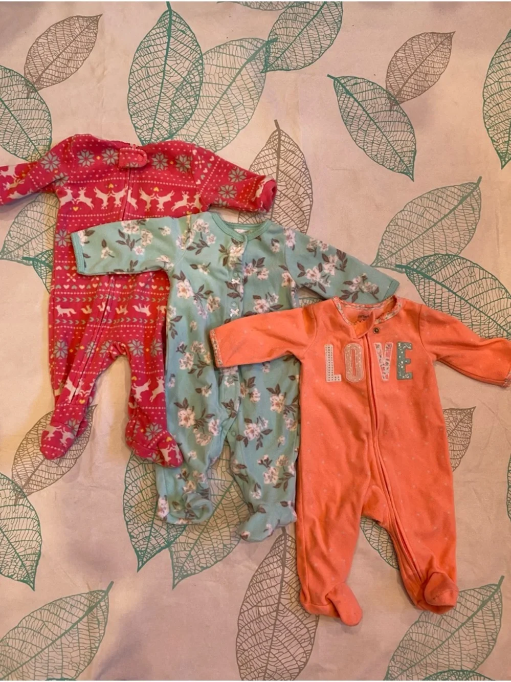 3pc Carter's Cozy Footed One-Piece - Picture 1 of 8